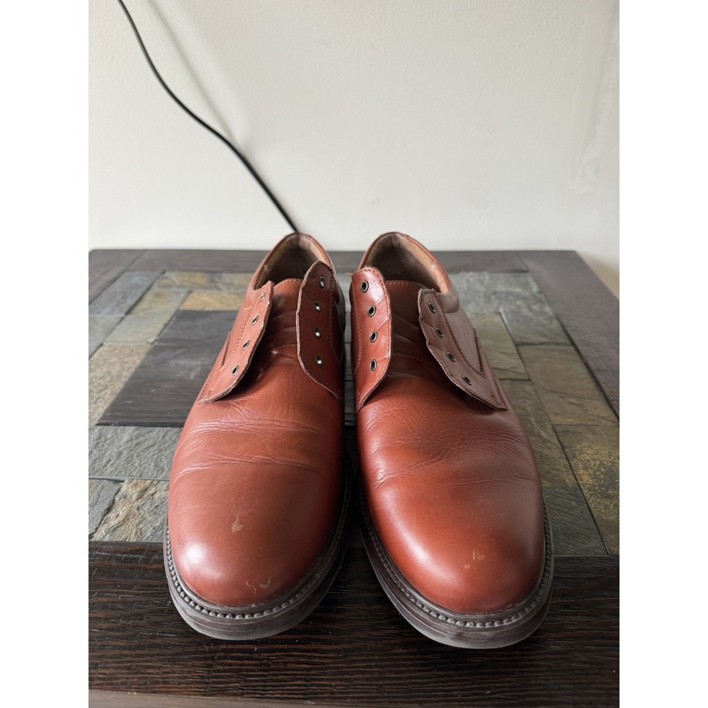 Paolo Mondo Men's 11M Brown Leather Dress Oxford Derby Shoes Made In Italy 53087